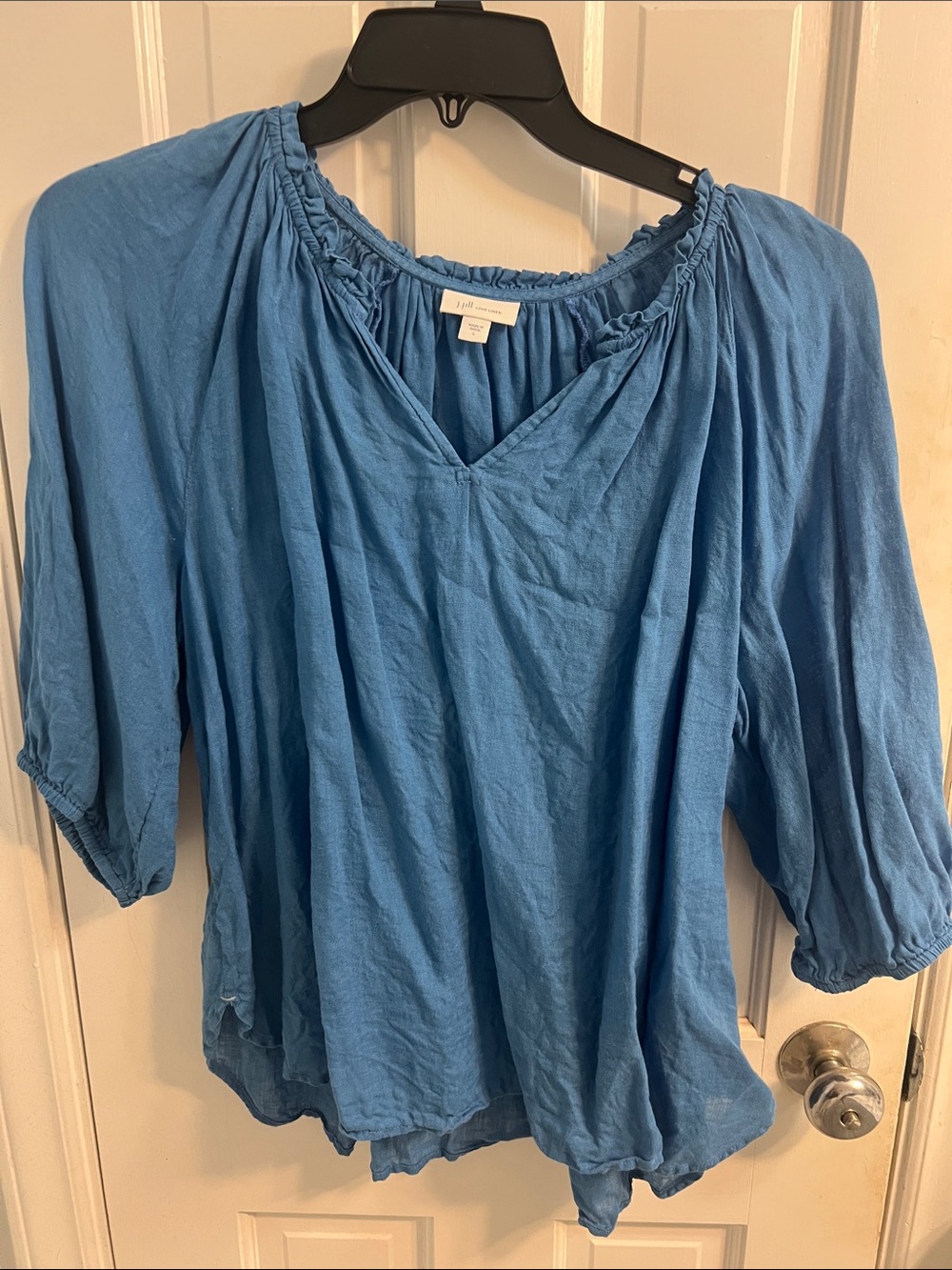 J. Jill Sky Blue Gauzy Peasant Tunic